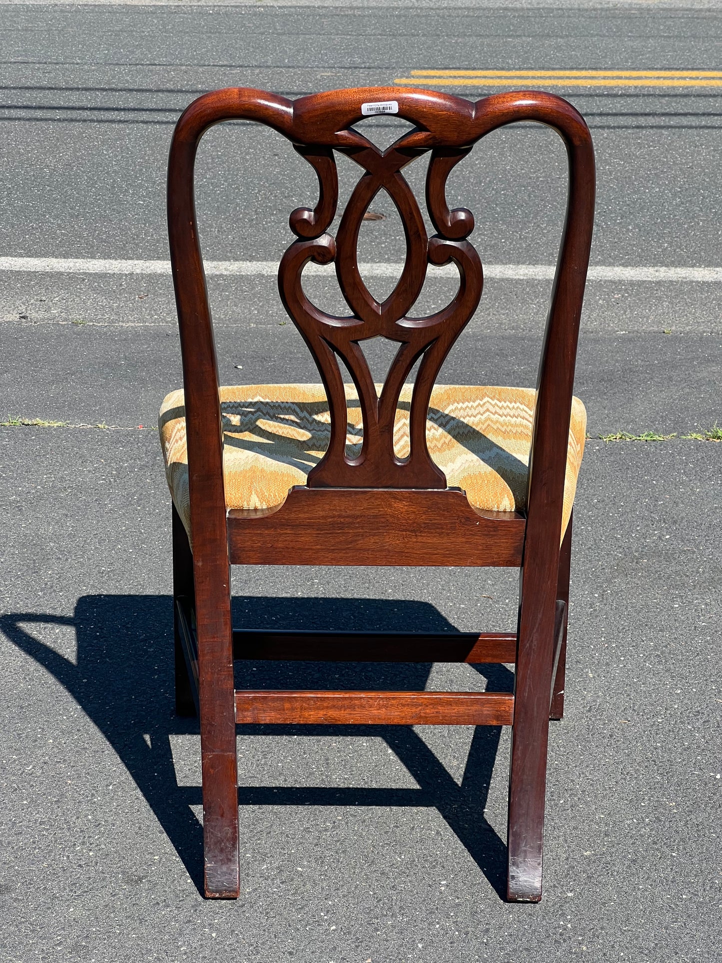 Antique Chippendale Mahogany Side Chair with Arched Crest Rail and Pierced Splat