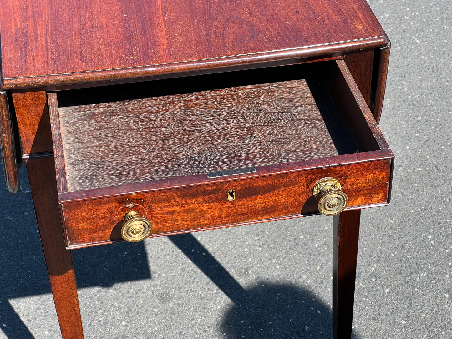 Rare Antique George III Mahogany Drop Leaf Table with Spade Feet