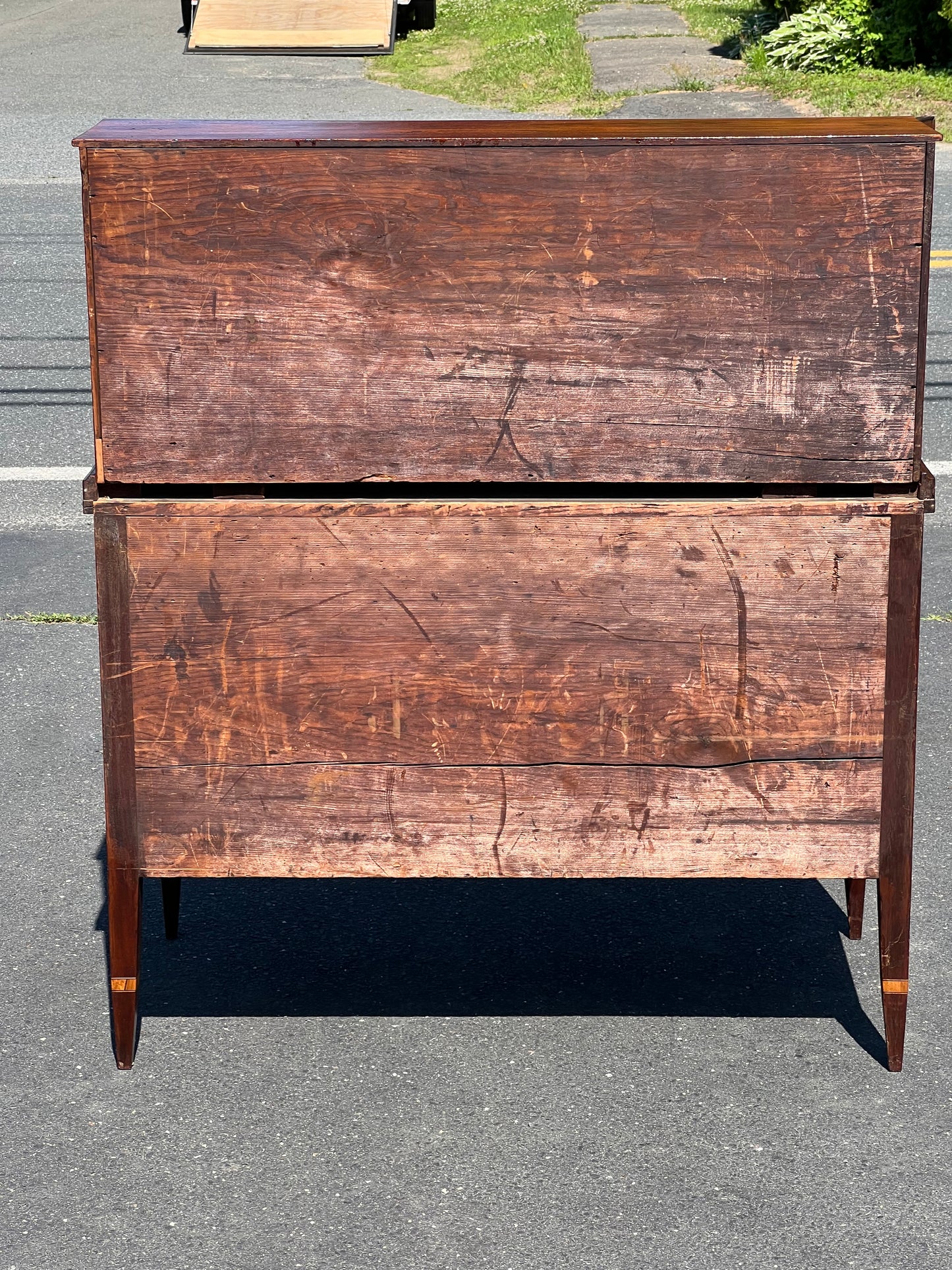 Antique Federal Mahogany and Birdseye Maple Inlaid Blind Door Secretary c. 1830