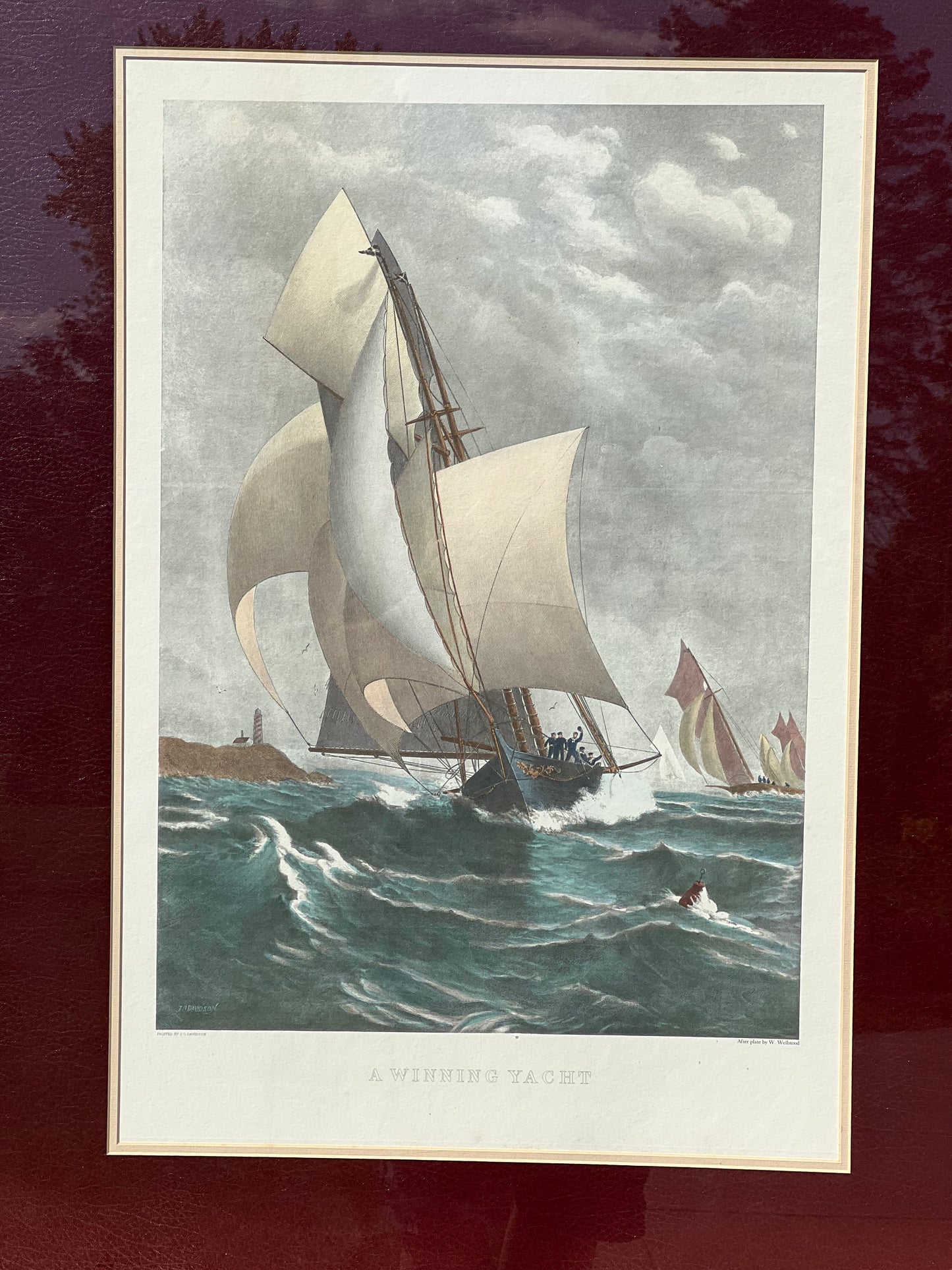 Framed Print of J.O. Davidson, A Winning Yacht