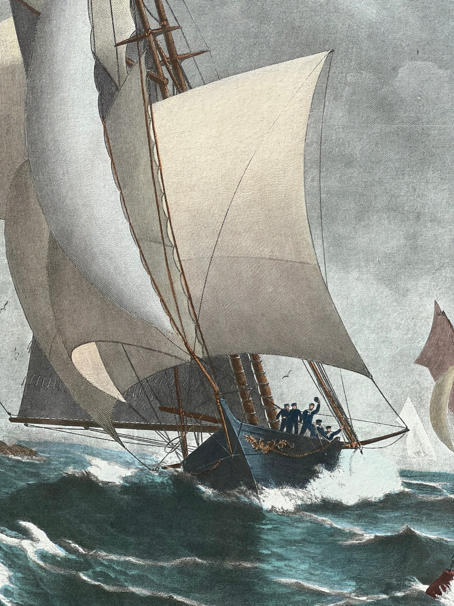 Framed Print of J.O. Davidson, A Winning Yacht