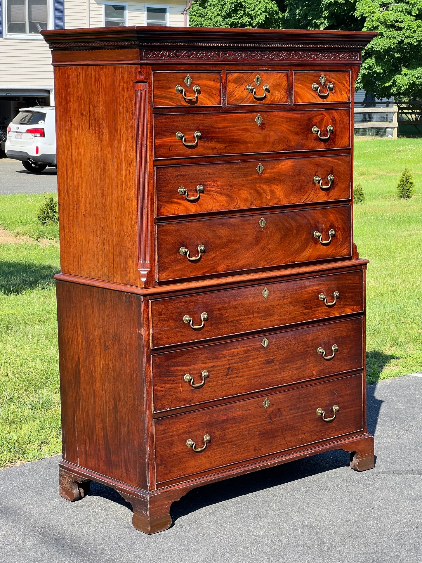 Antique 18th Century George III Mahogany chest on Chest