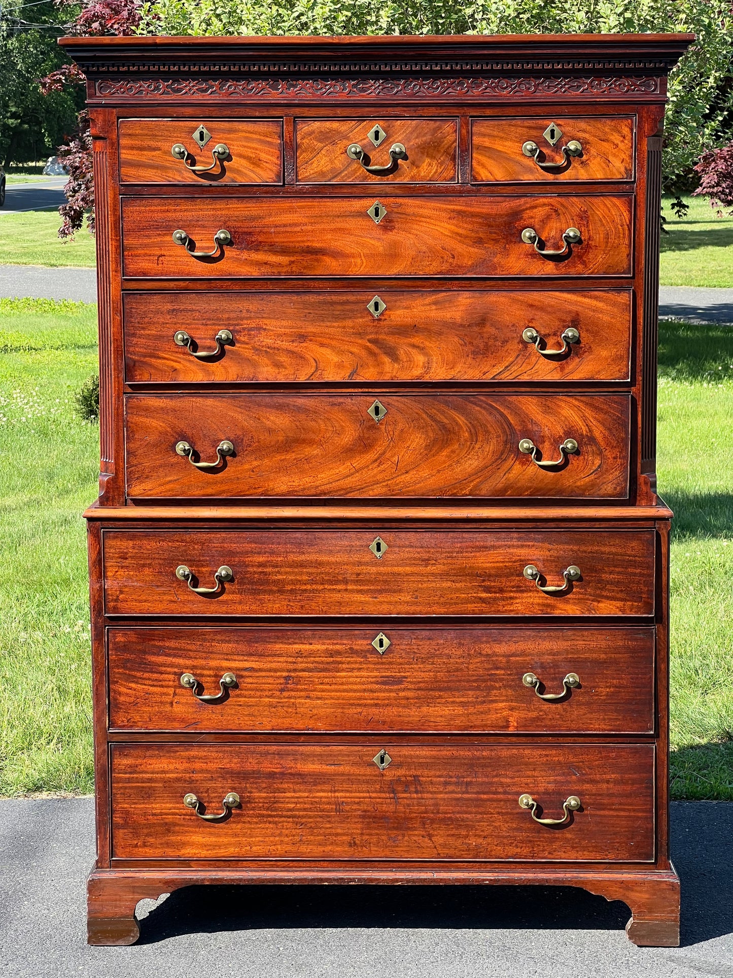 Antique 18th Century George III Mahogany chest on Chest