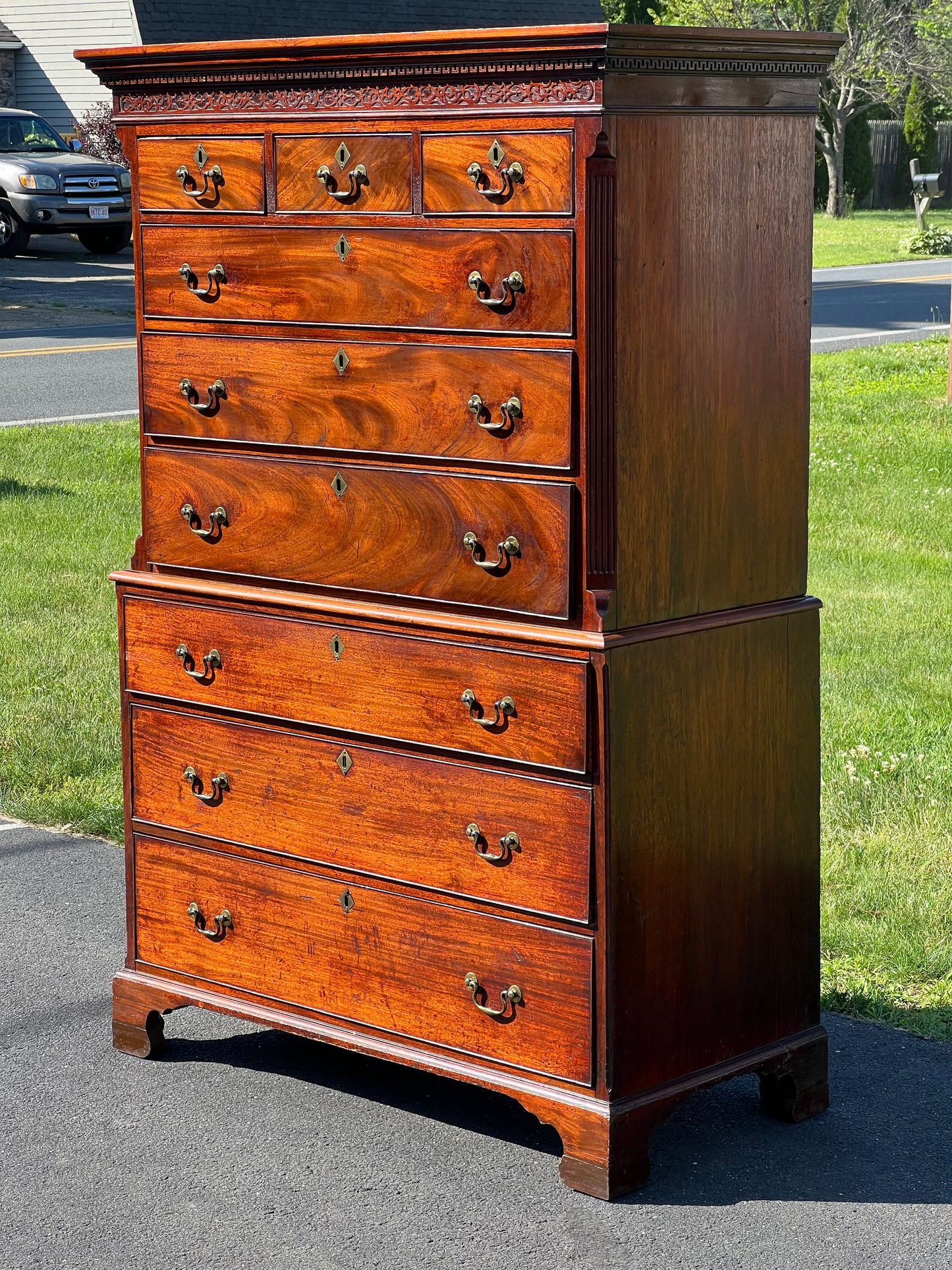 Antique 18th Century George III Mahogany chest on Chest