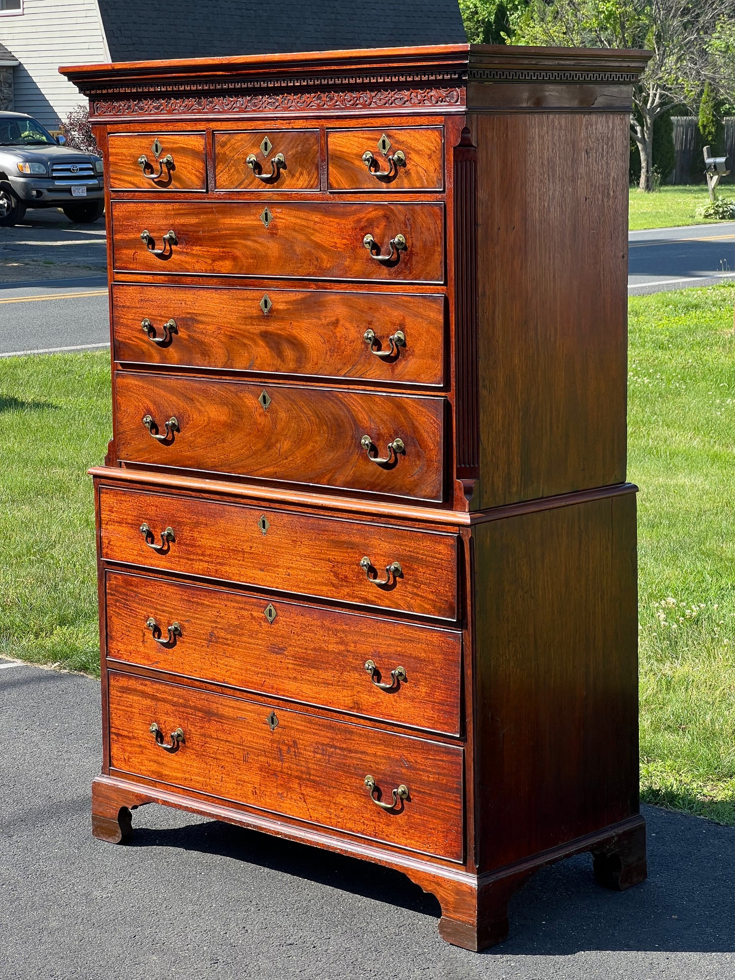 Antique 18th Century George III Mahogany chest on Chest