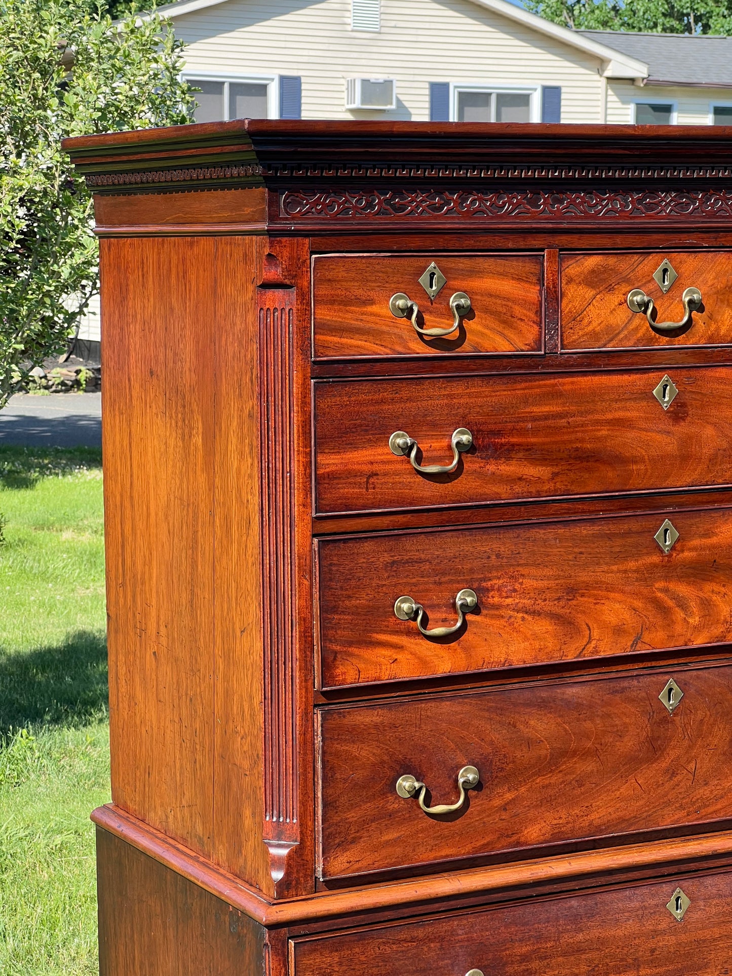 Antique 18th Century George III Mahogany chest on Chest