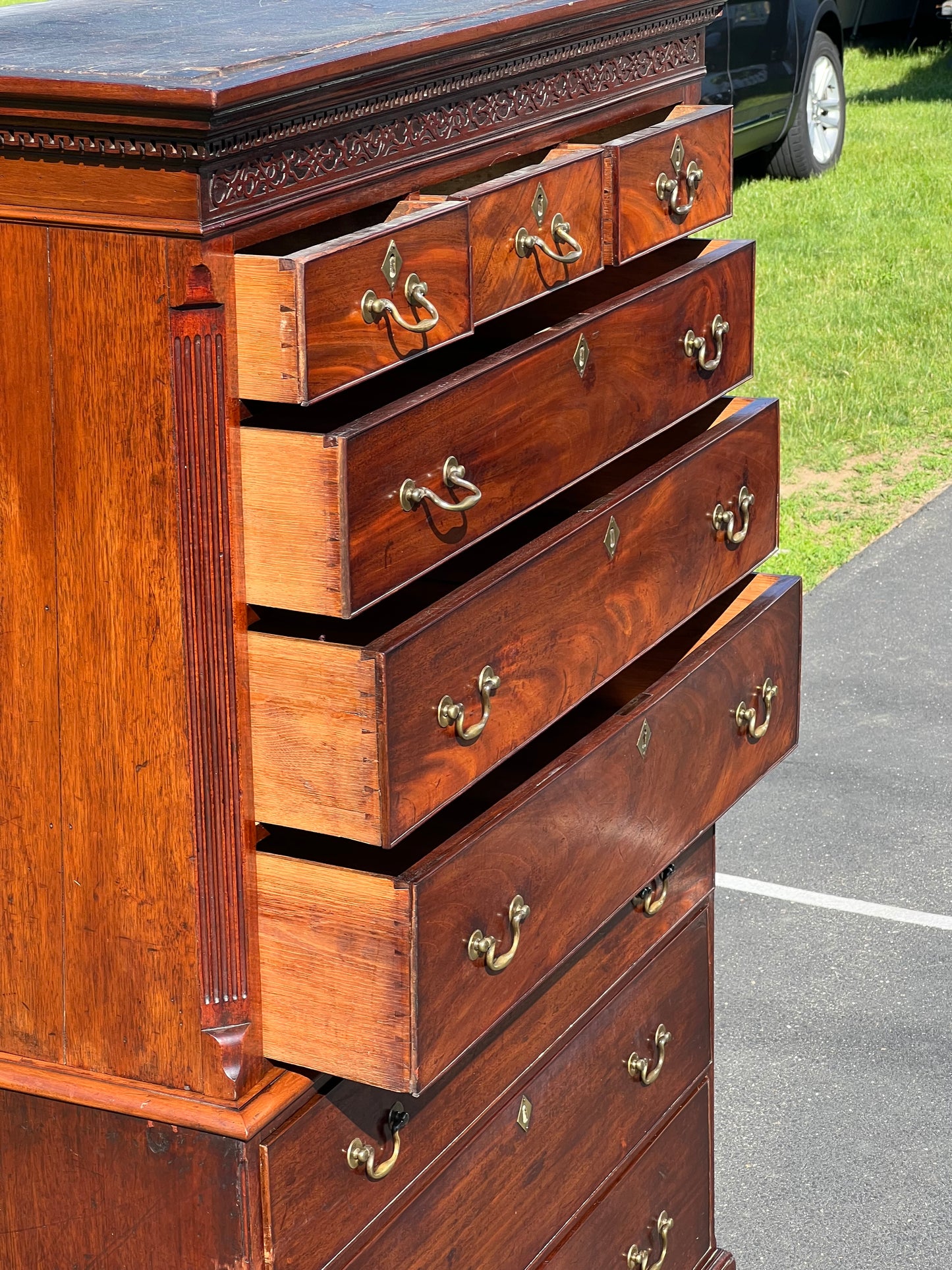 Antique 18th Century George III Mahogany chest on Chest