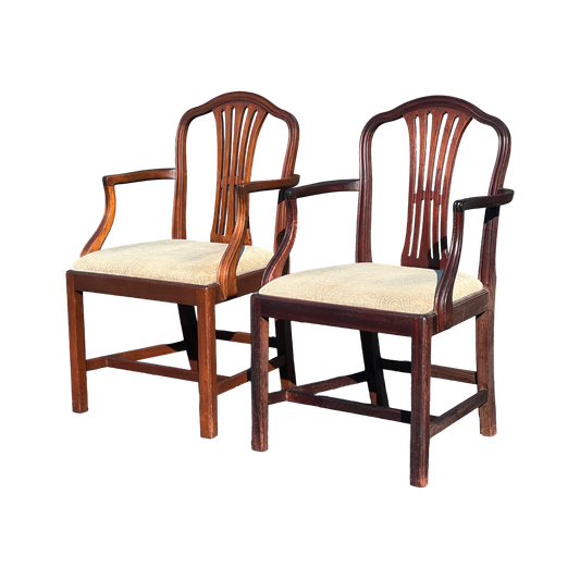 Pair of Antique Mahogany Georgian Armchairs