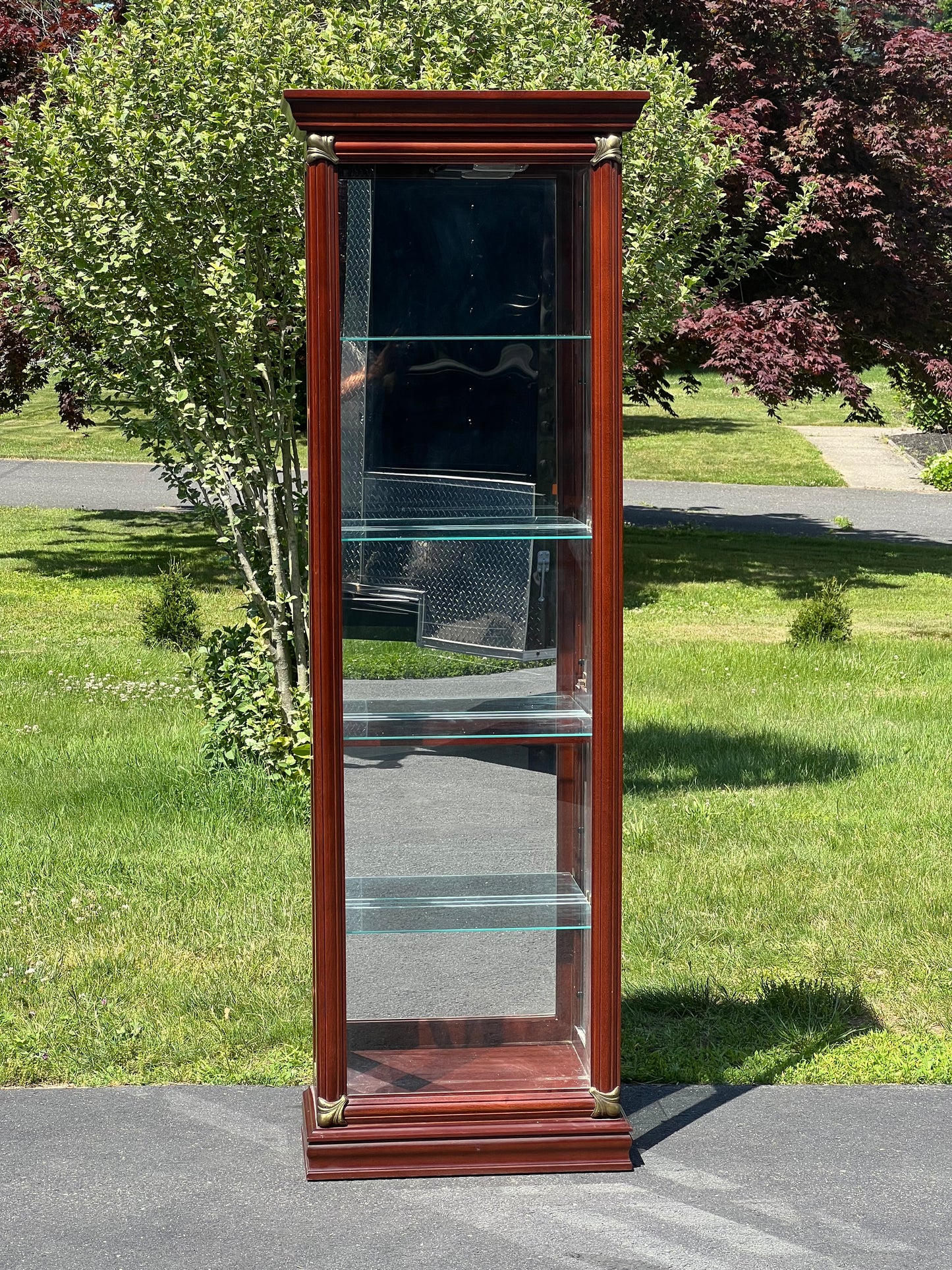 Vintage Cherry Finish Curio Cabinet by Pulaski