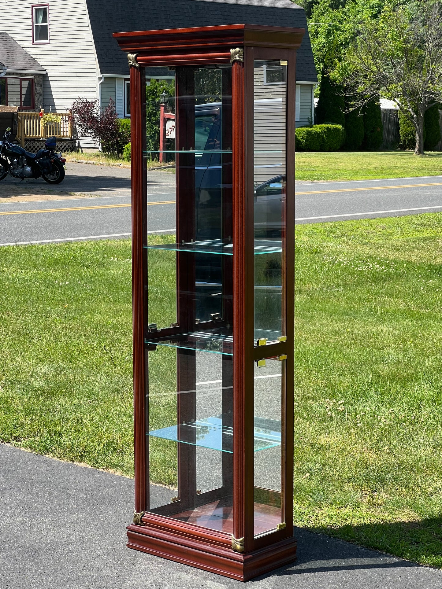 Vintage Cherry Finish Curio Cabinet by Pulaski