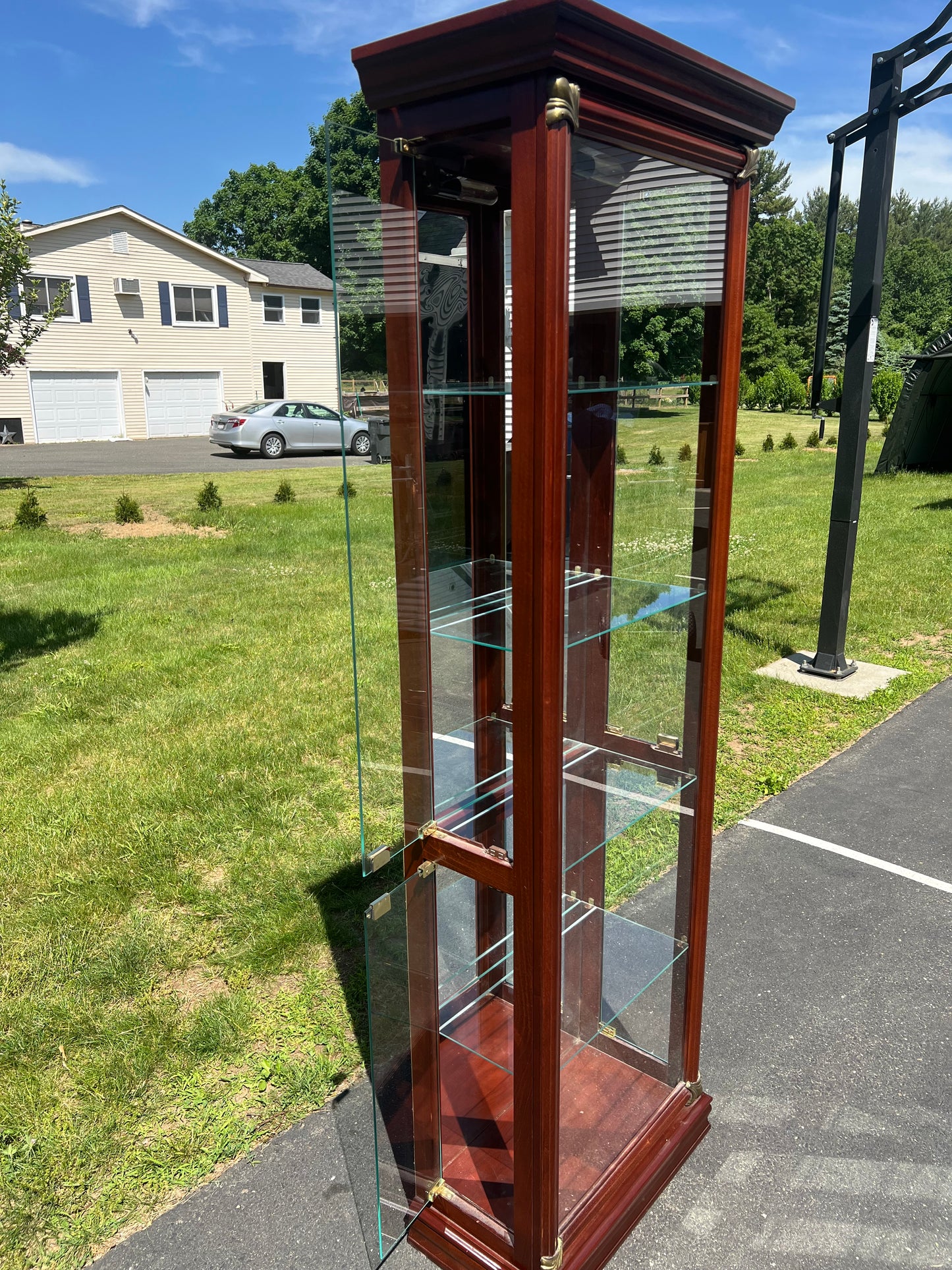 Vintage Cherry Finish Curio Cabinet by Pulaski