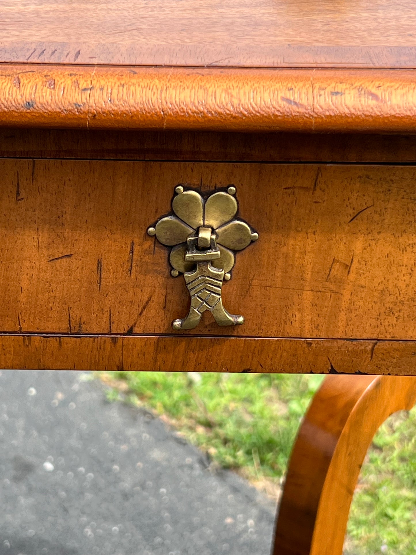 Antique French Biedermeier One Drawer Occasional Table c. Early 1800s