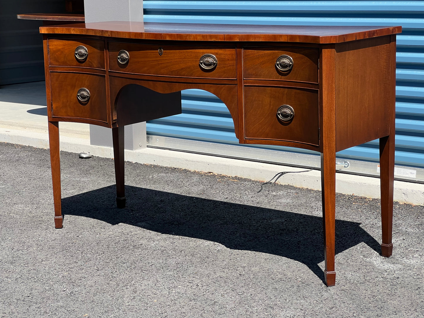 Vintage Mahogany Serpentine Sideboard by Paine Furniture Boston