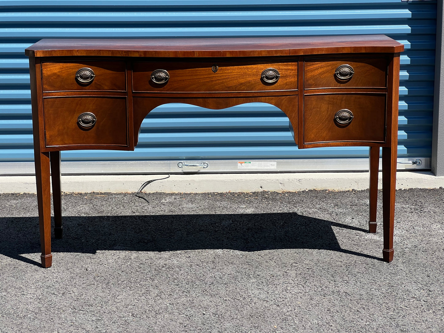 Vintage Mahogany Serpentine Sideboard by Paine Furniture Boston