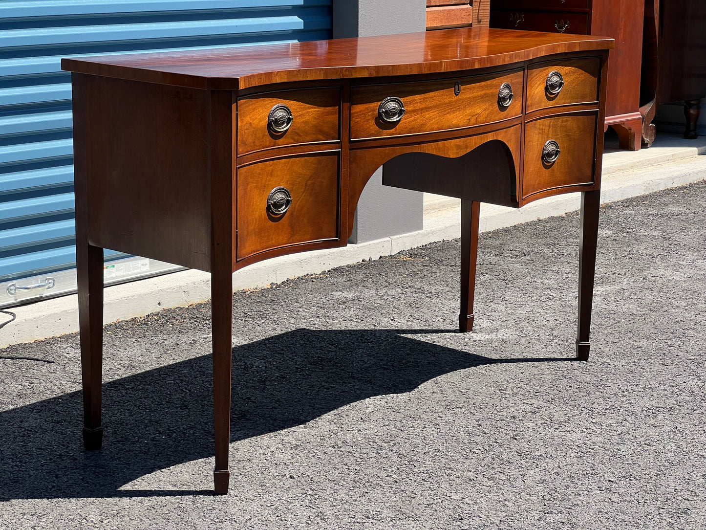 Vintage Mahogany Serpentine Sideboard by Paine Furniture Boston