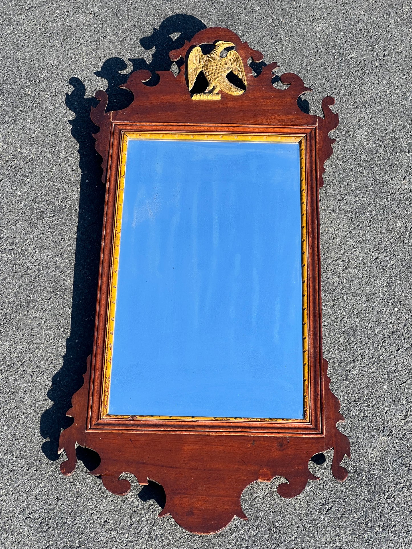 Antique 18th Century Chippendale Wall Mirror with Eagle Crest