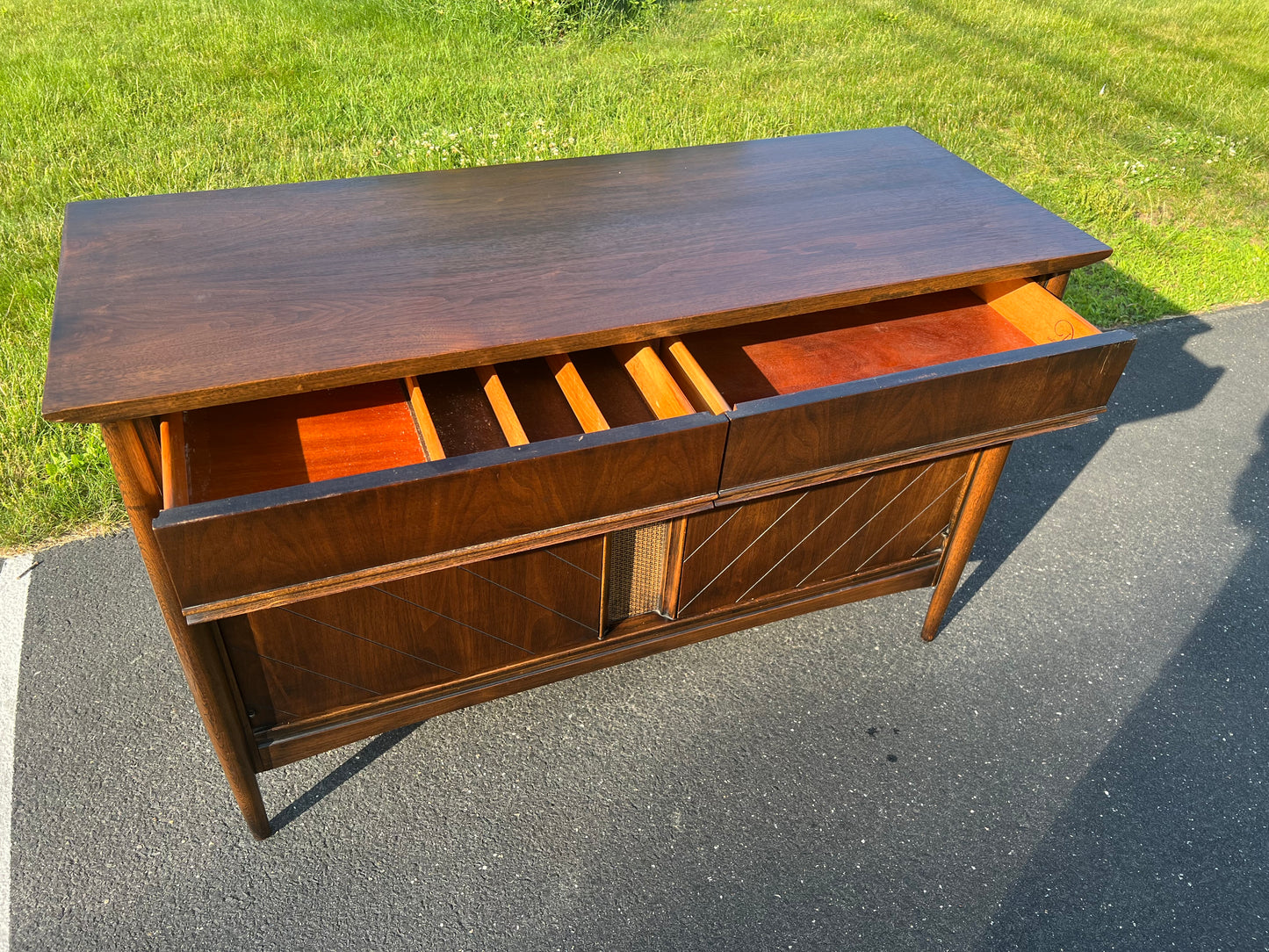 Vintage Mid-Century Modern Walnut Server by Dixie