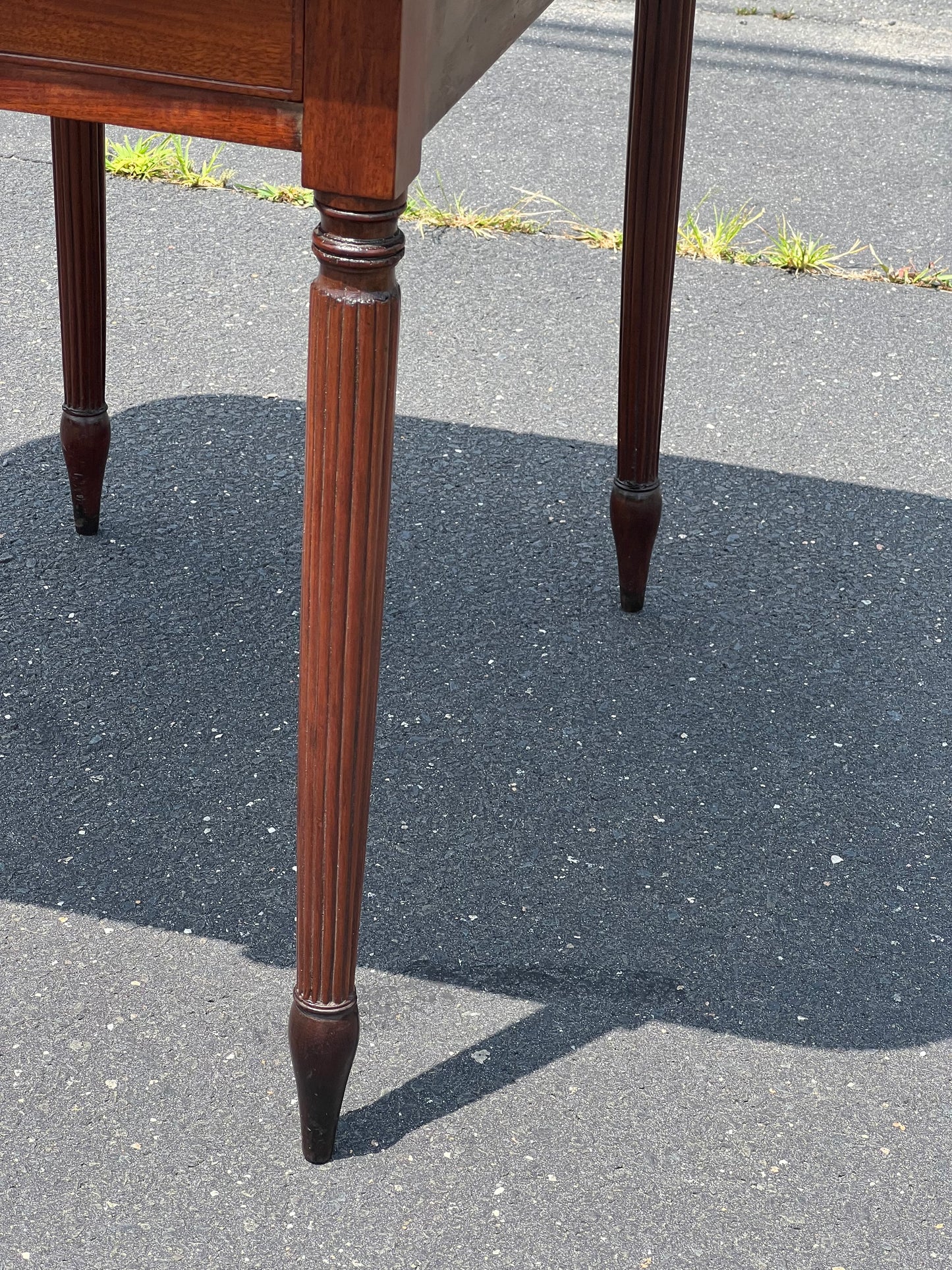 Antique American Federal Period Mahogany One Drawer Drop Leaf Table c. 1830