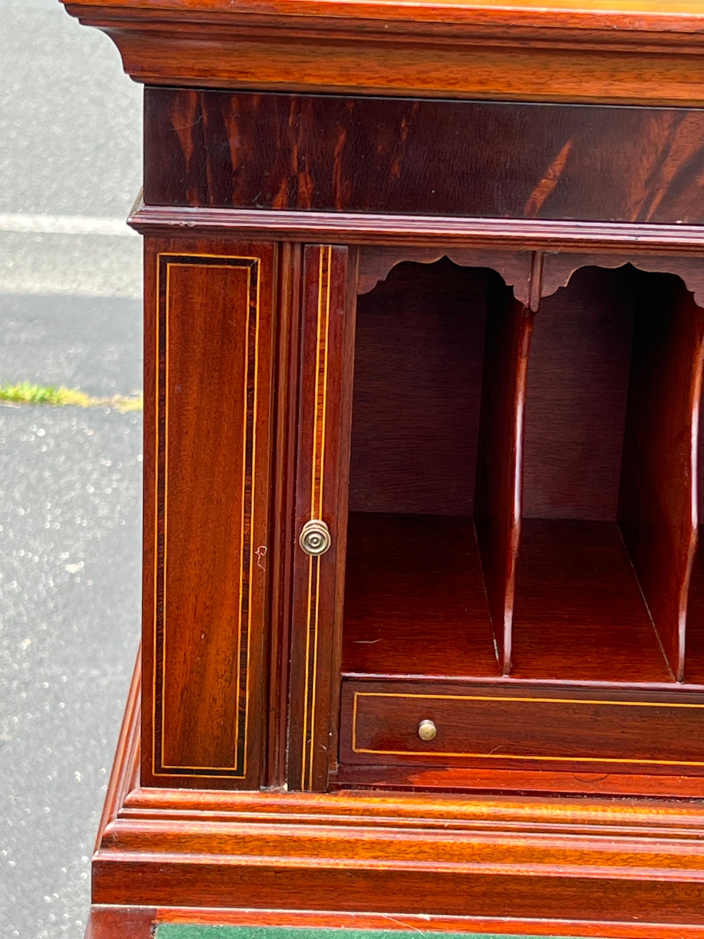 Vintage Custom Federal Style Mahogany Tambor Desk