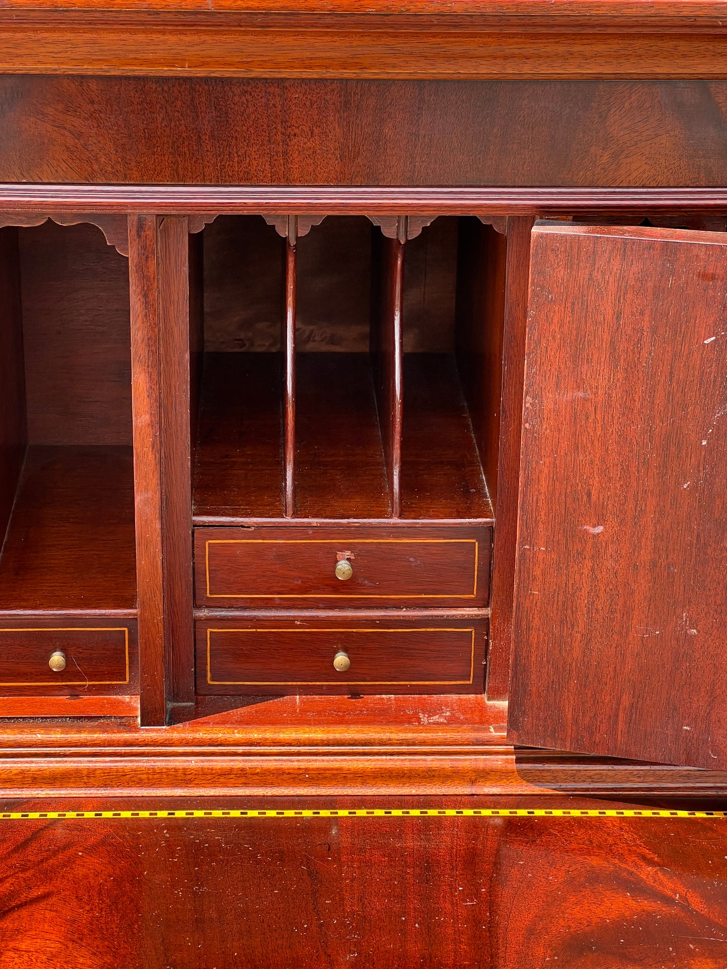 Vintage Custom Federal Style Mahogany Tambor Desk