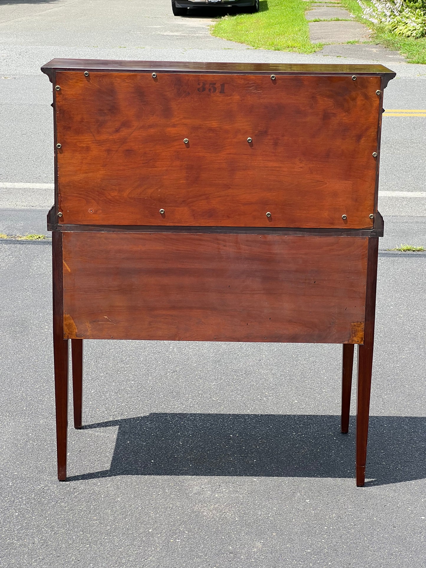 Vintage Custom Federal Style Mahogany Tambor Desk