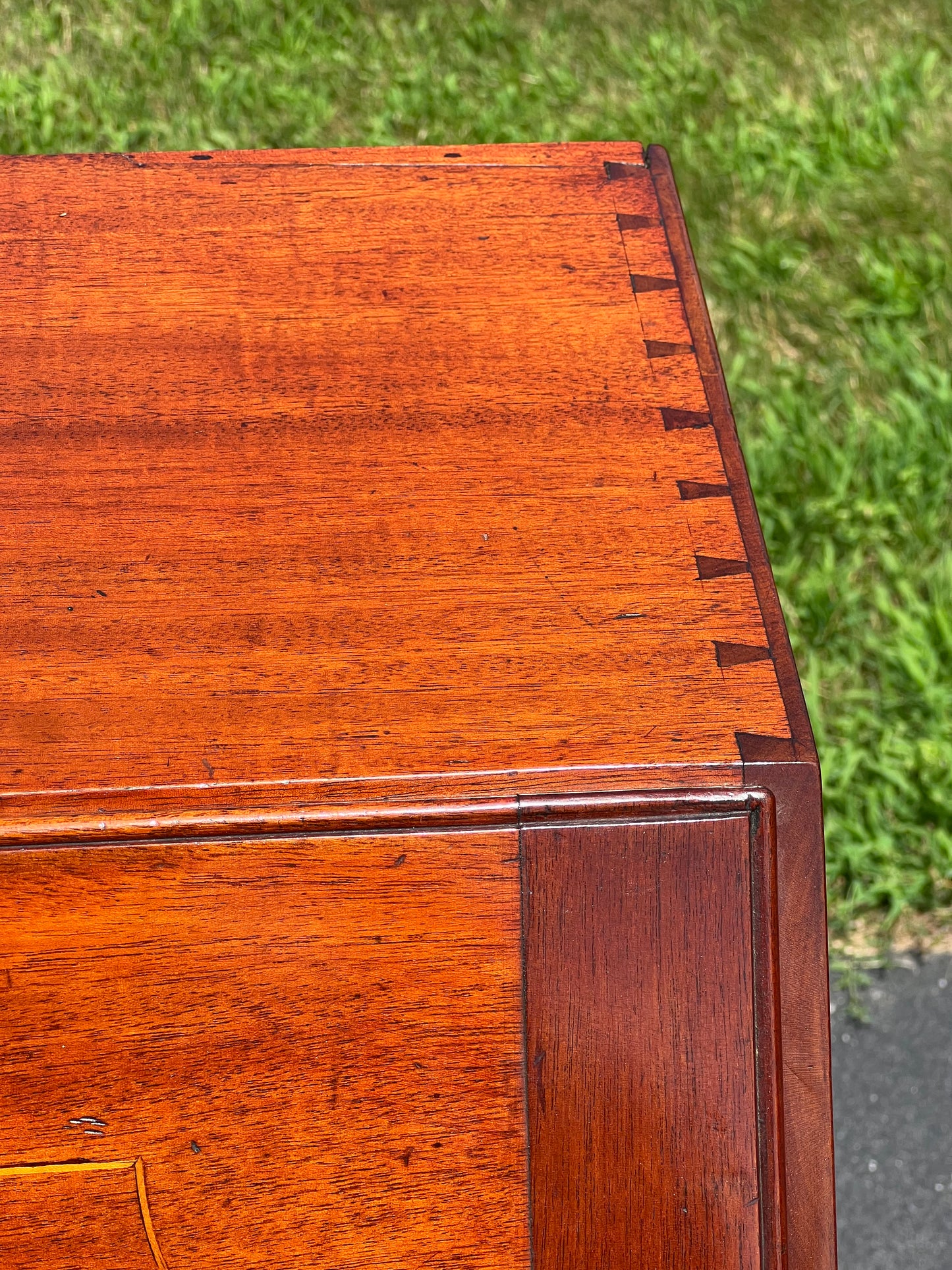 Antique Federal Period Mahogany Slant Front Secretary with Satinwood and Ebony Inlay c. 1800