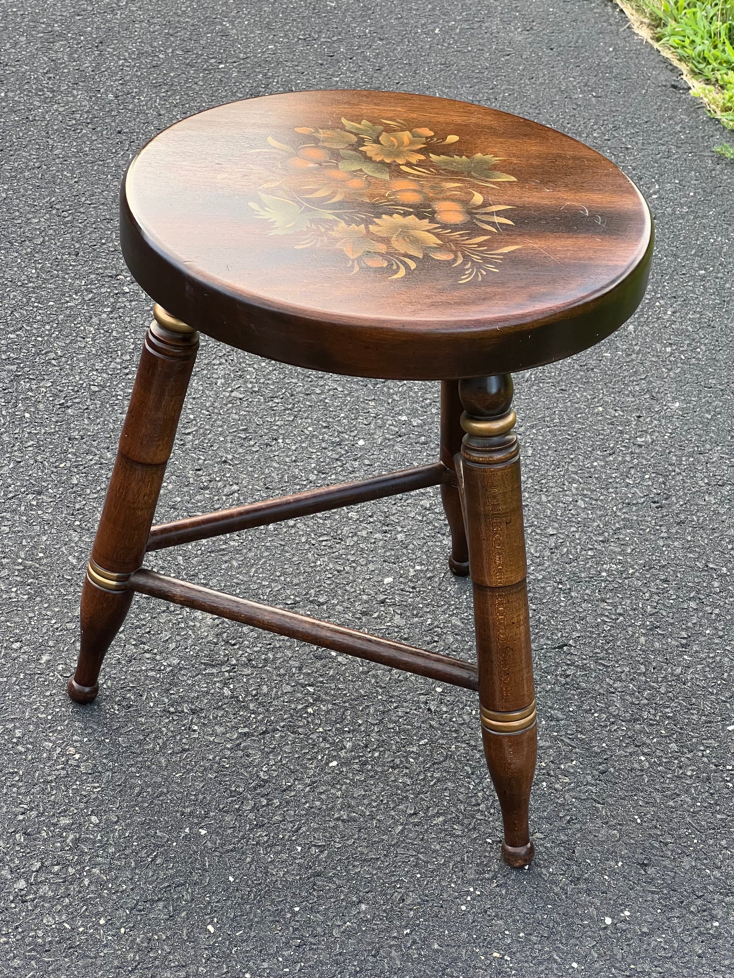 Vintage Hitchcock Three Legged Maple Stool