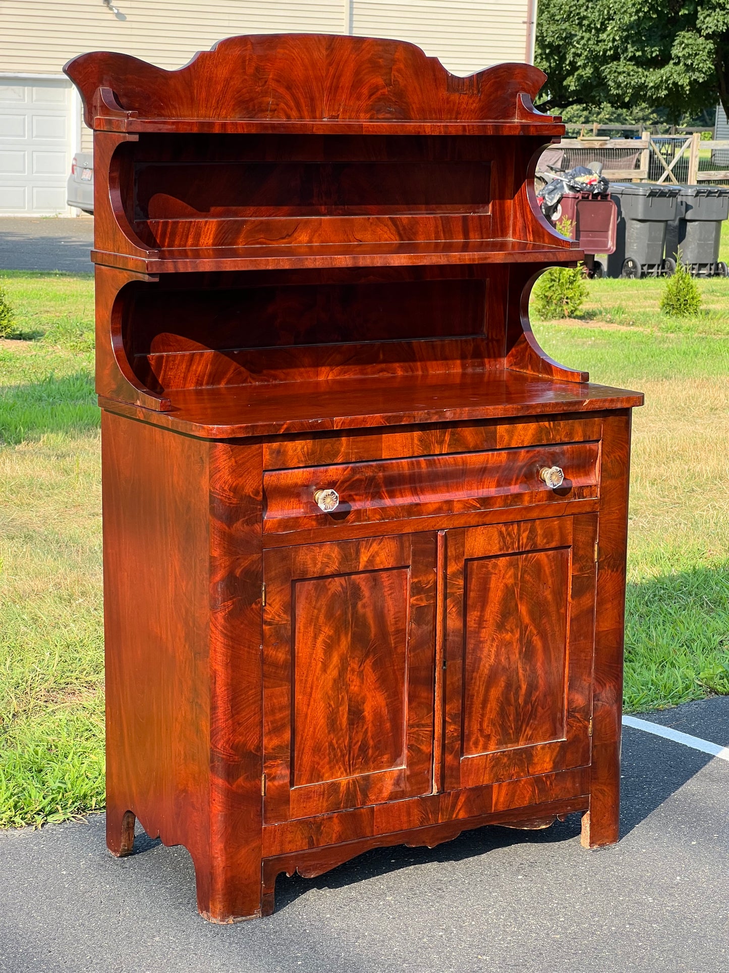 Antique American Empire Flame Mahogany Diminutive Cupboard