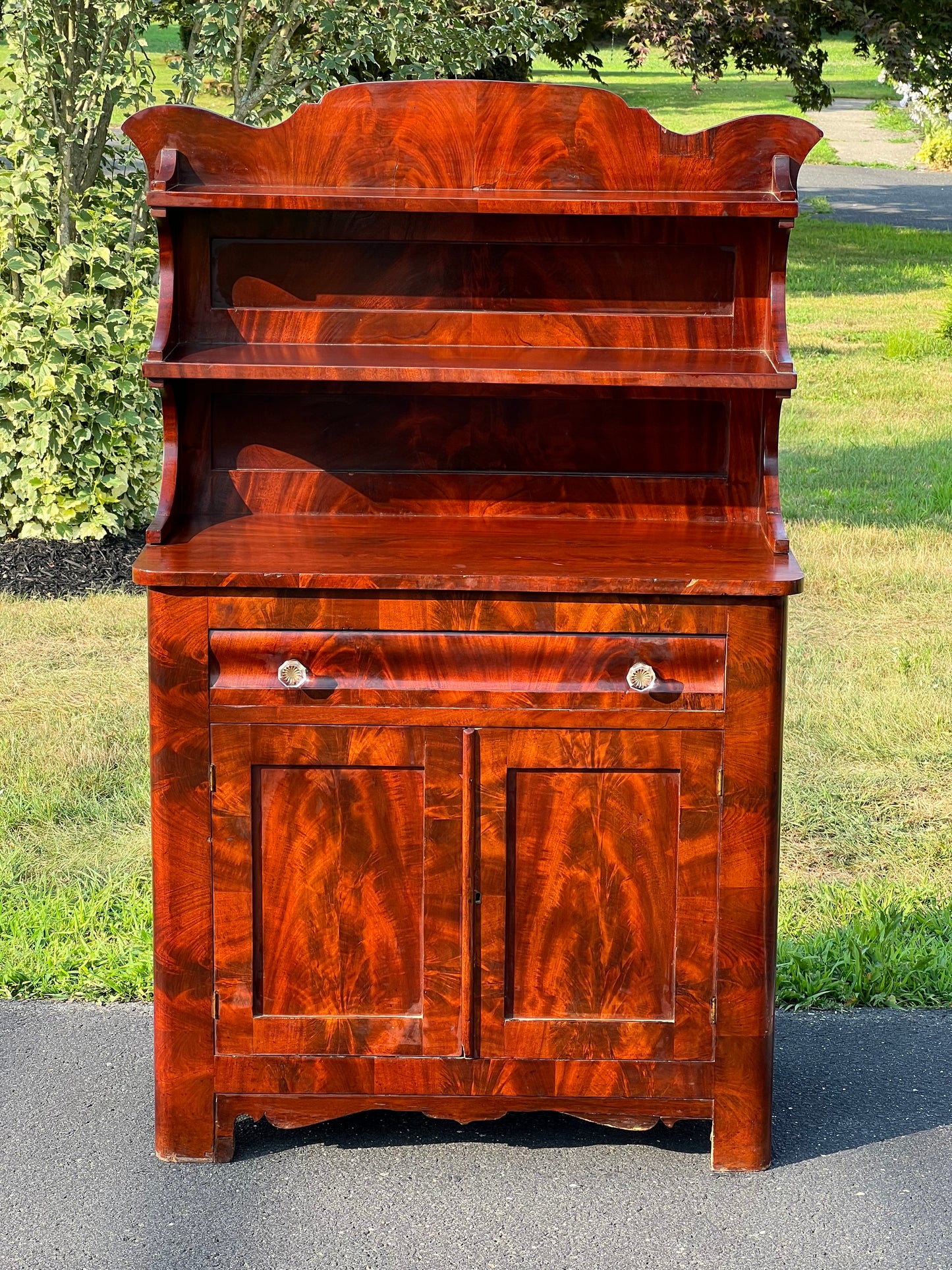 Antique American Empire Flame Mahogany Diminutive Cupboard