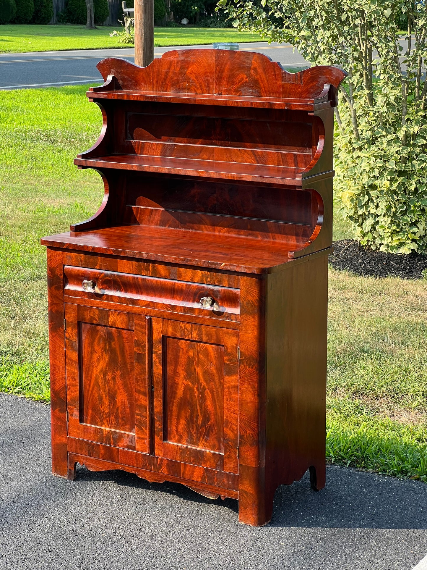 Antique American Empire Flame Mahogany Diminutive Cupboard