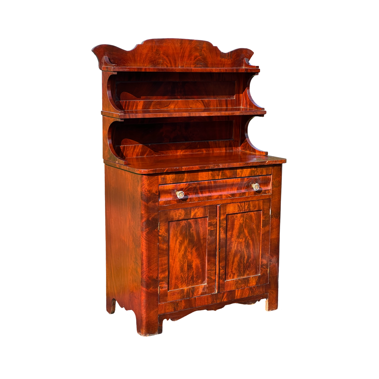 Antique American Empire Flame Mahogany Diminutive Cupboard