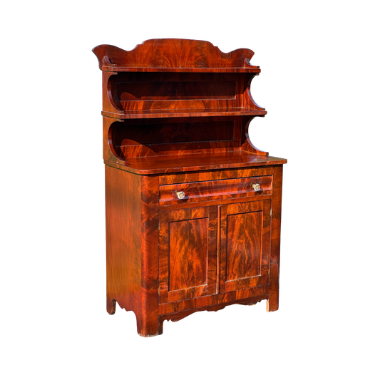 Antique American Empire Flame Mahogany Diminutive Cupboard