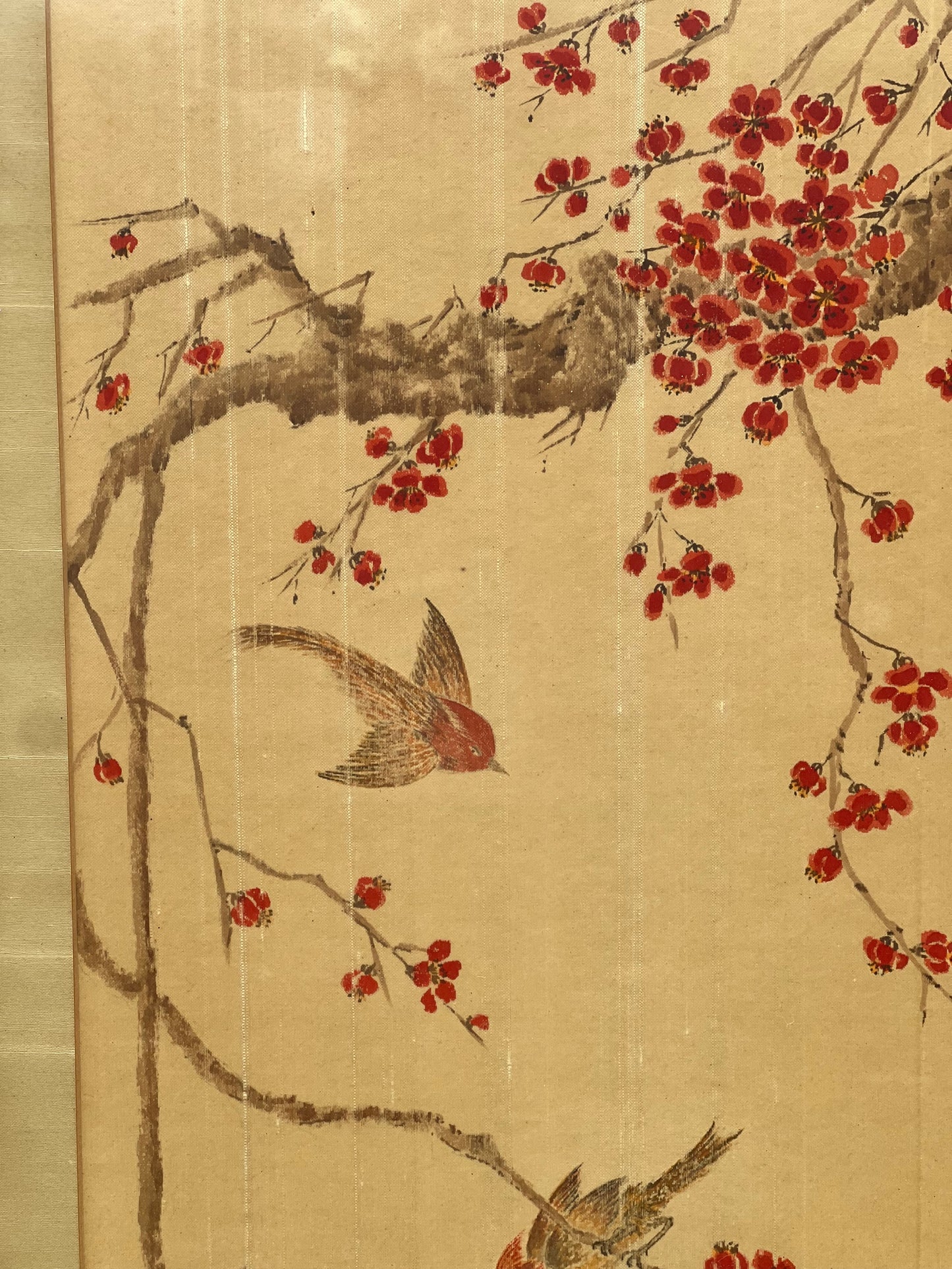 Antique Framed Japanese Watercolor on Silk