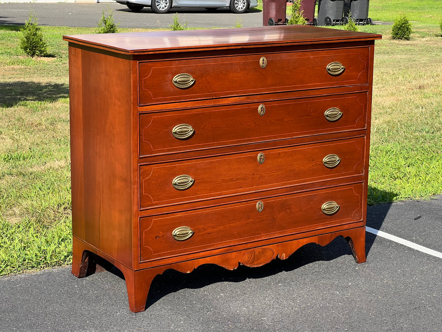 Antique Cherry Federal Period Four Drawer Chest c. 1830