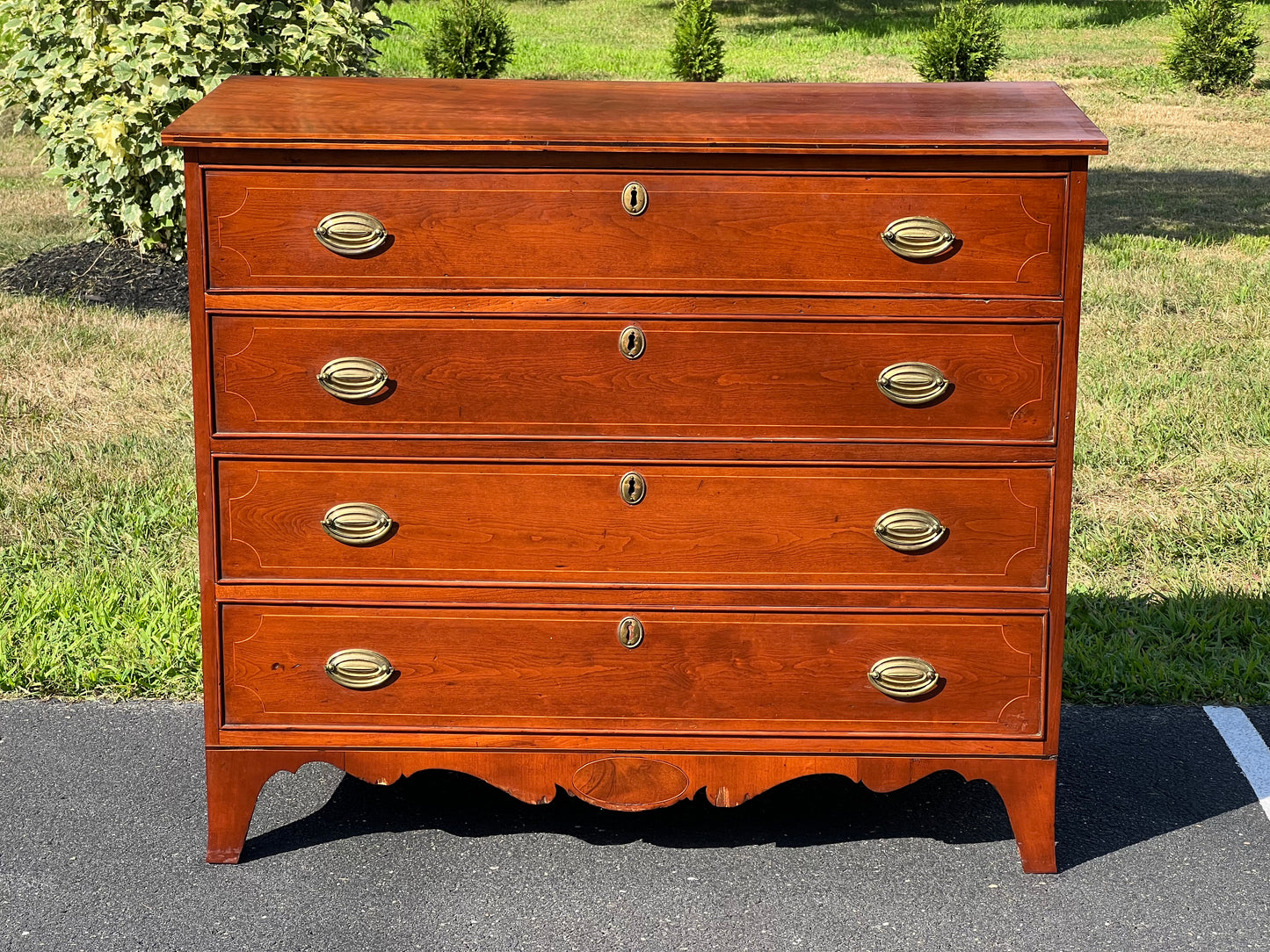 Antique Cherry Federal Period Four Drawer Chest c. 1830