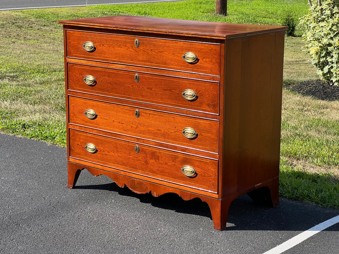 Antique Cherry Federal Period Four Drawer Chest c. 1830