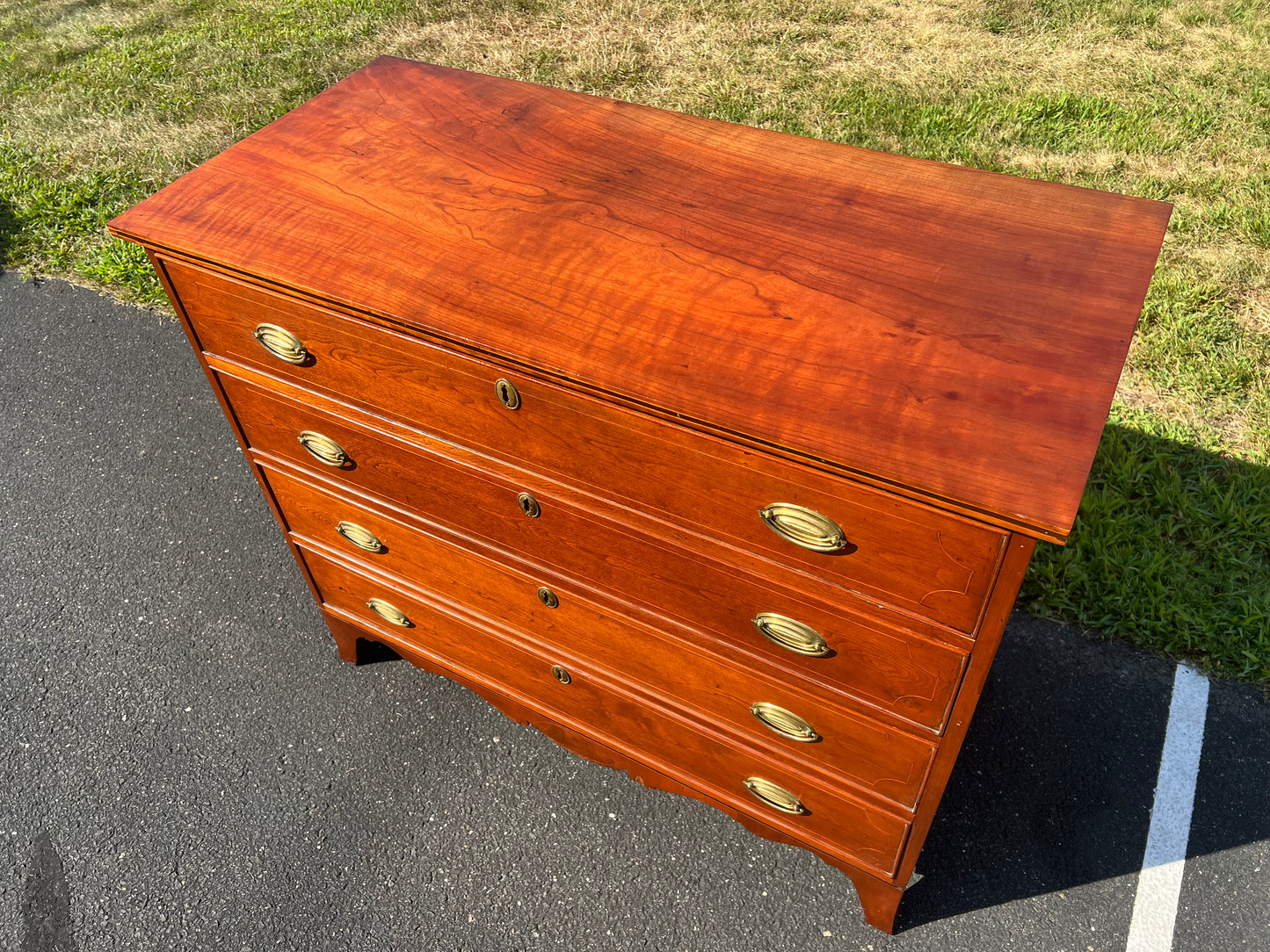 Antique Cherry Federal Period Four Drawer Chest c. 1830