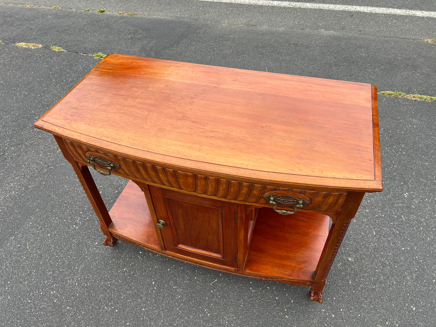 Antique Transitional Carved Mahogany Buffet c. 1920