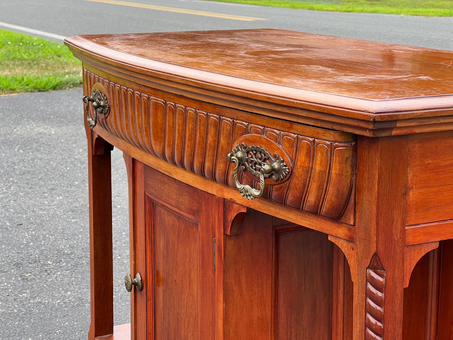 Antique Transitional Carved Mahogany Buffet c. 1920