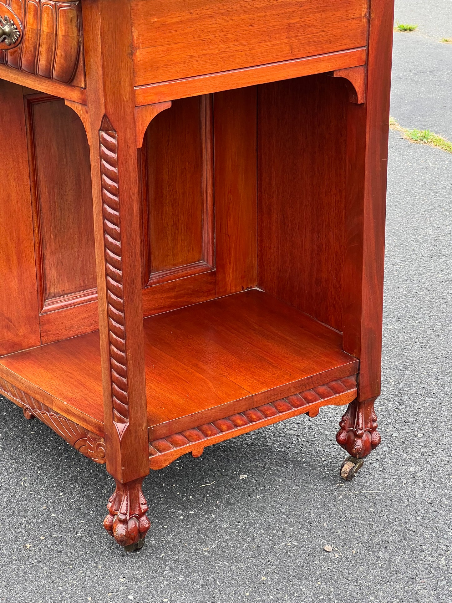 Antique Transitional Carved Mahogany Buffet c. 1920