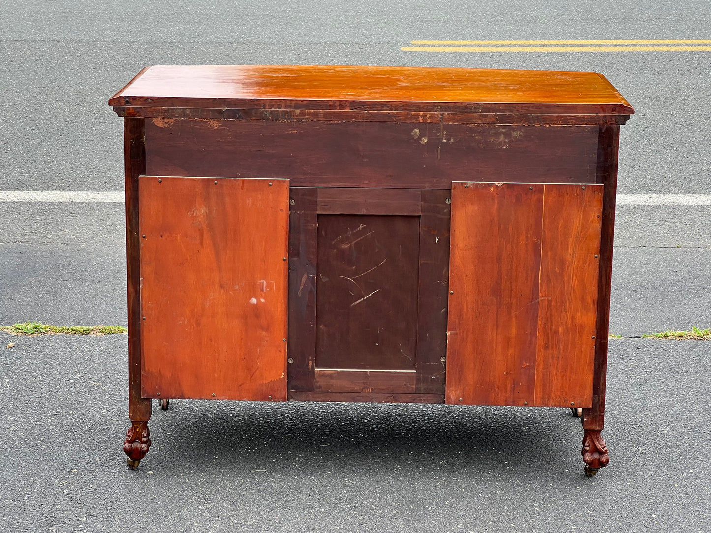 Antique Transitional Carved Mahogany Buffet c. 1920