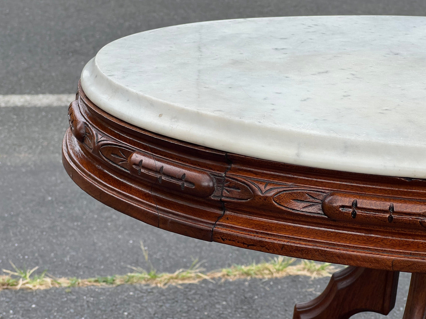 Antique Victorian Marble Top Table by Thomas Brooks c. 1870