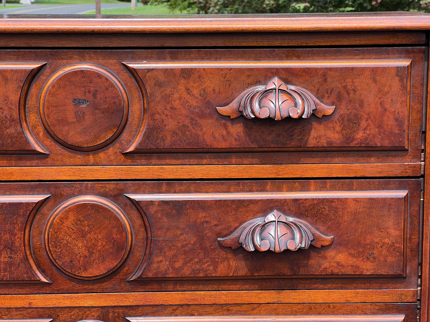 Antique Victorian Walnut Lockside Chest of Drawers c. Late 19th Century