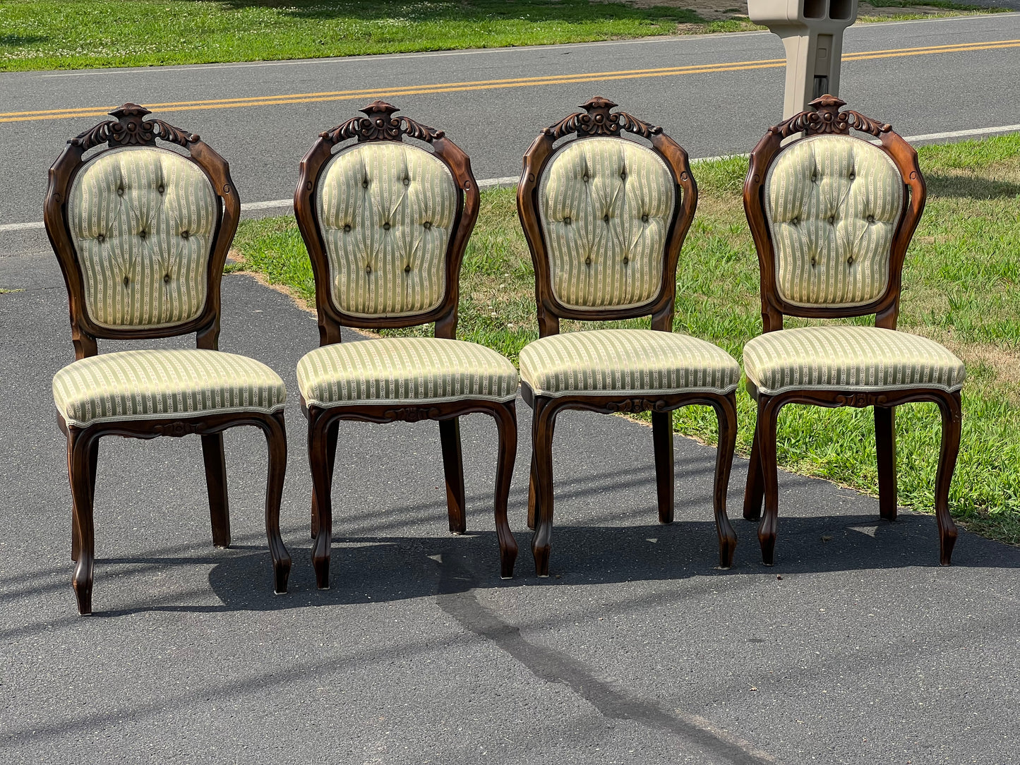 Vintage Set of Four Victorian Style Side Chairs