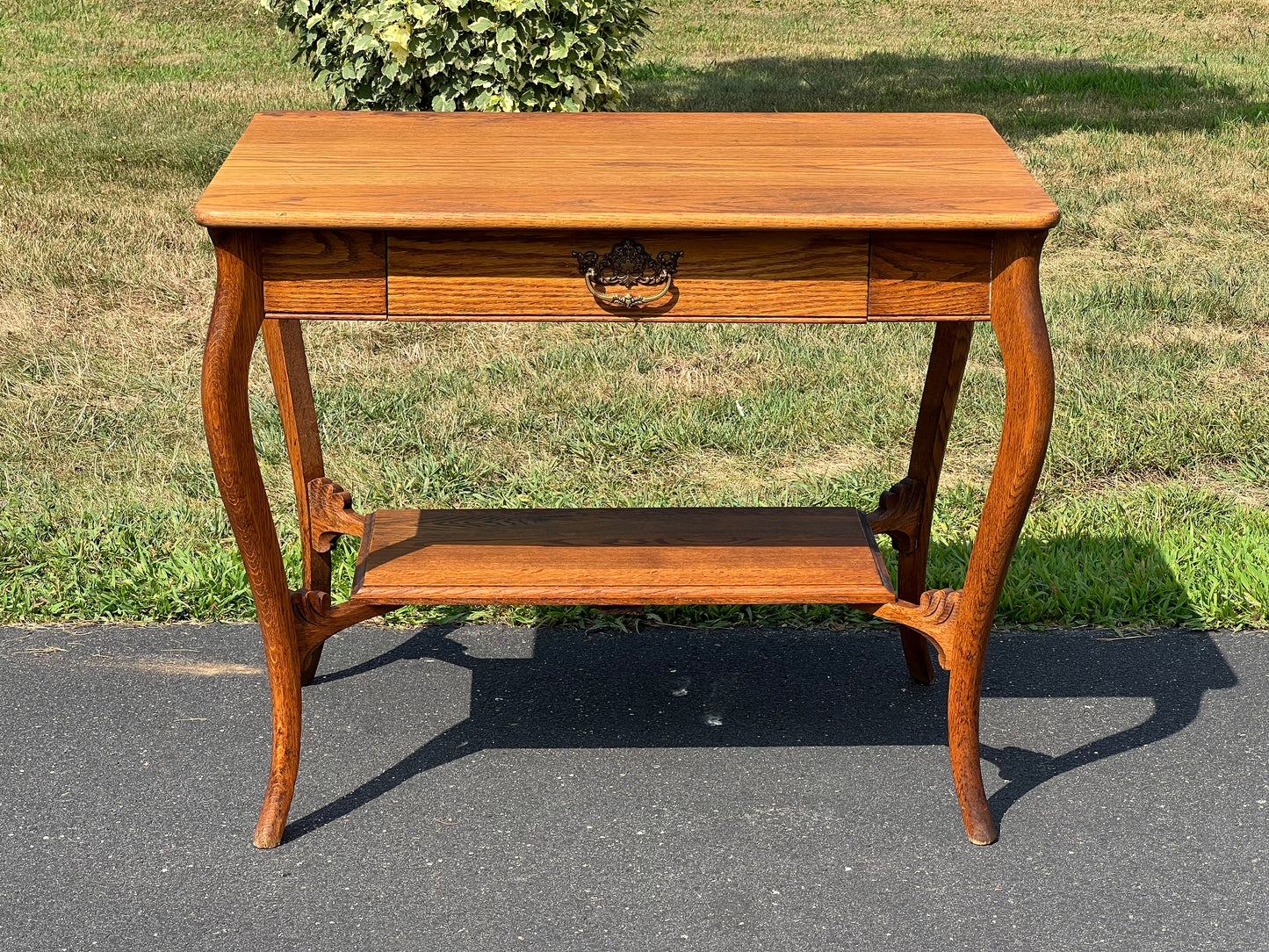 Antique Victorian Oak One Drawer Side Table