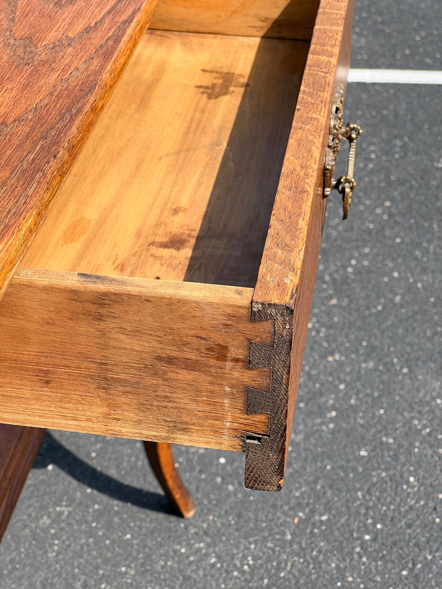 Antique Victorian Oak One Drawer Side Table