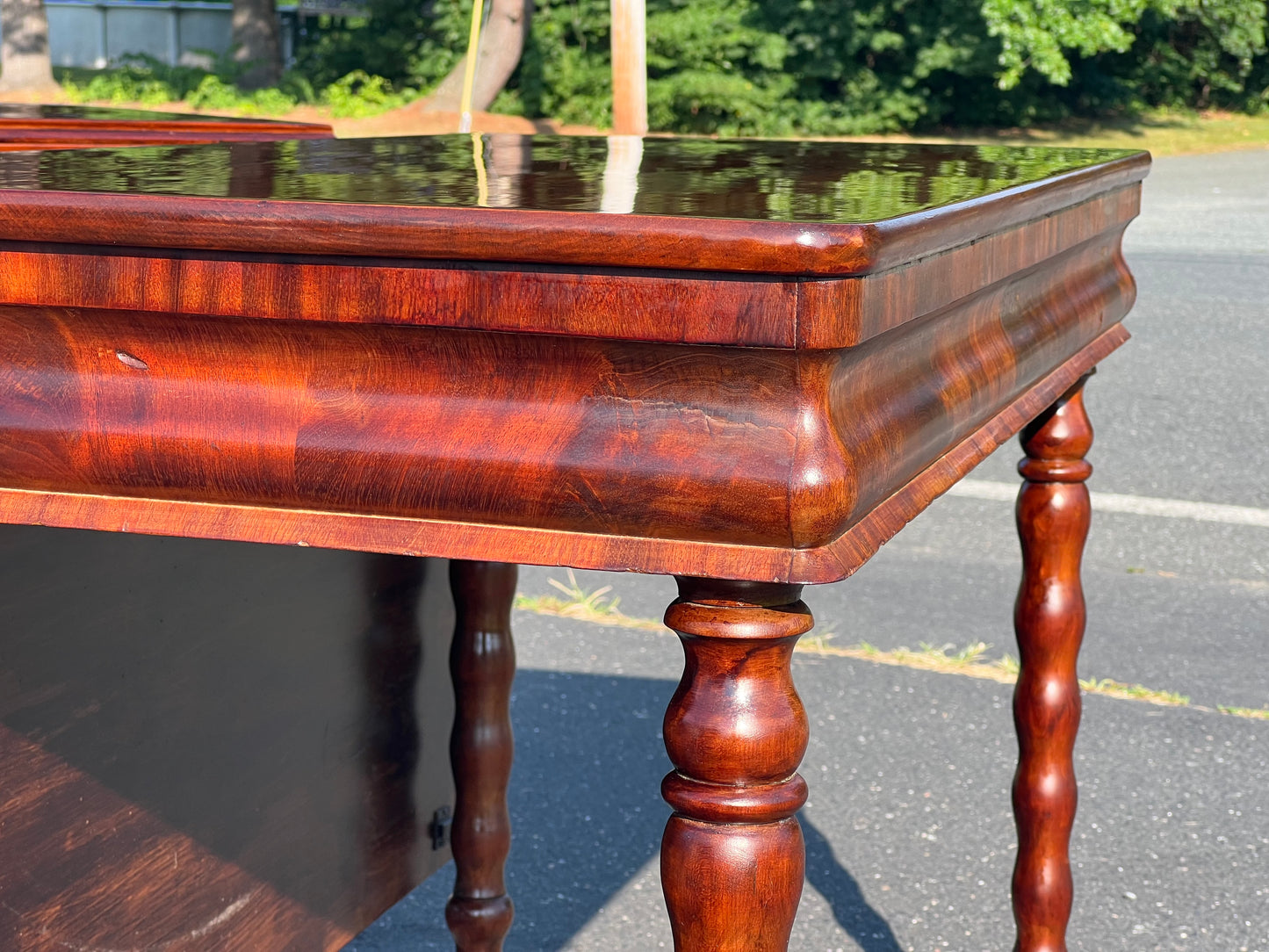 Antique Late Federal Period Two Part Drop Leaf Dining Table c. 1840