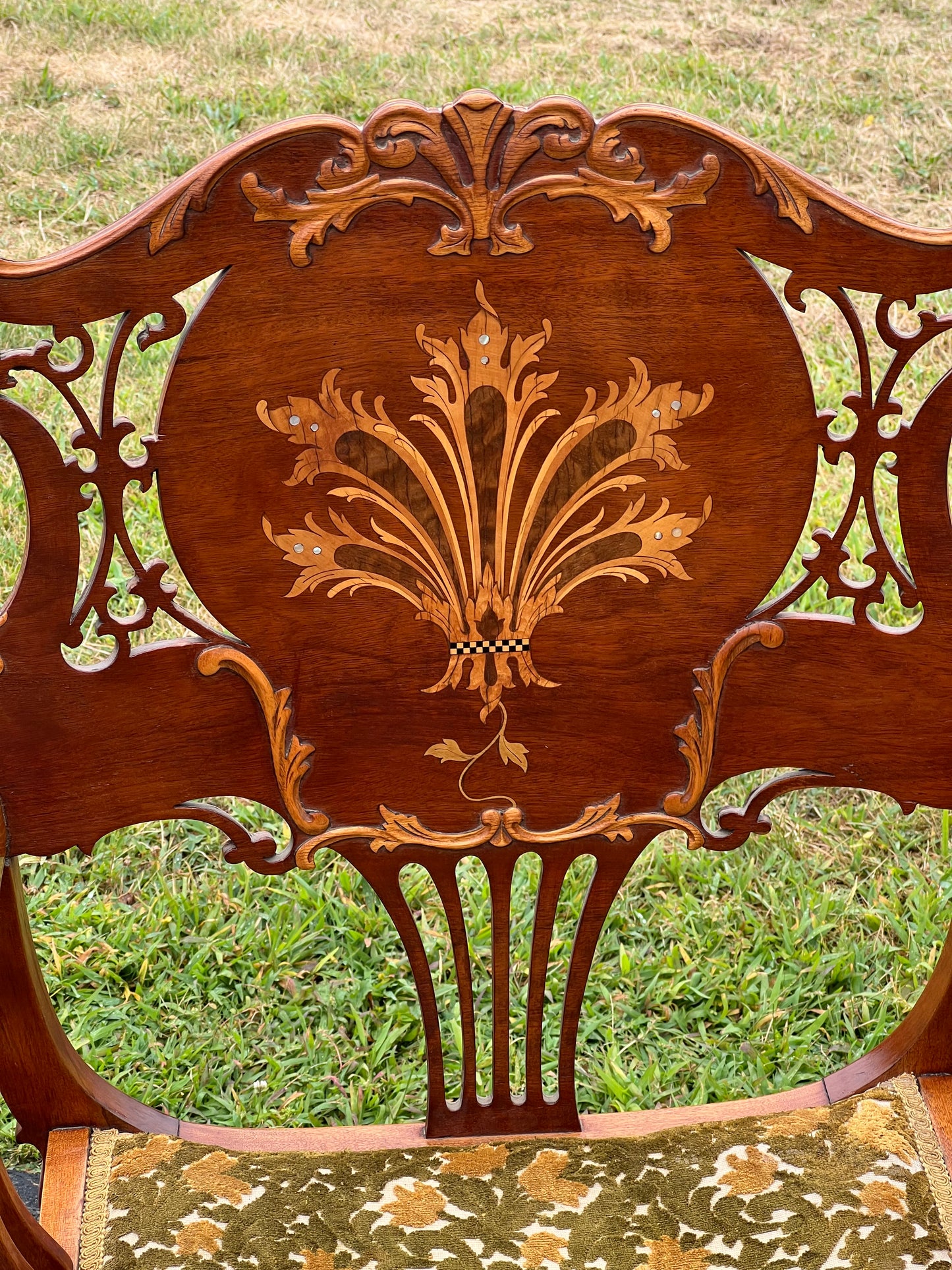 Antique His and Hers Matching Art Nouveau Parlor Chairs c. 1920