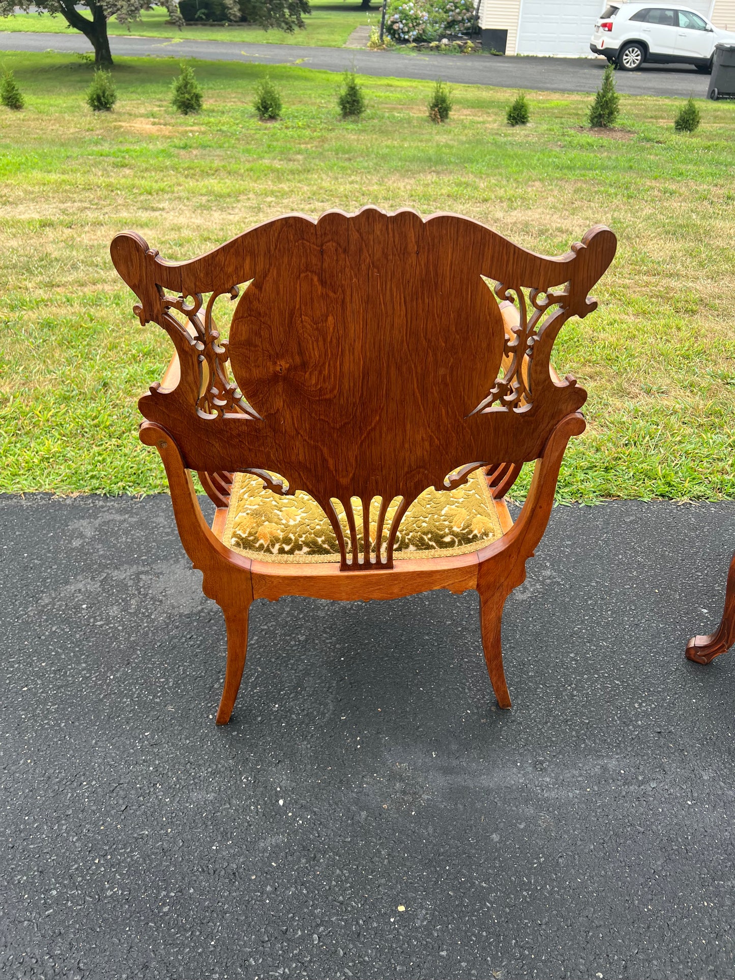 Antique His and Hers Matching Art Nouveau Parlor Chairs c. 1920