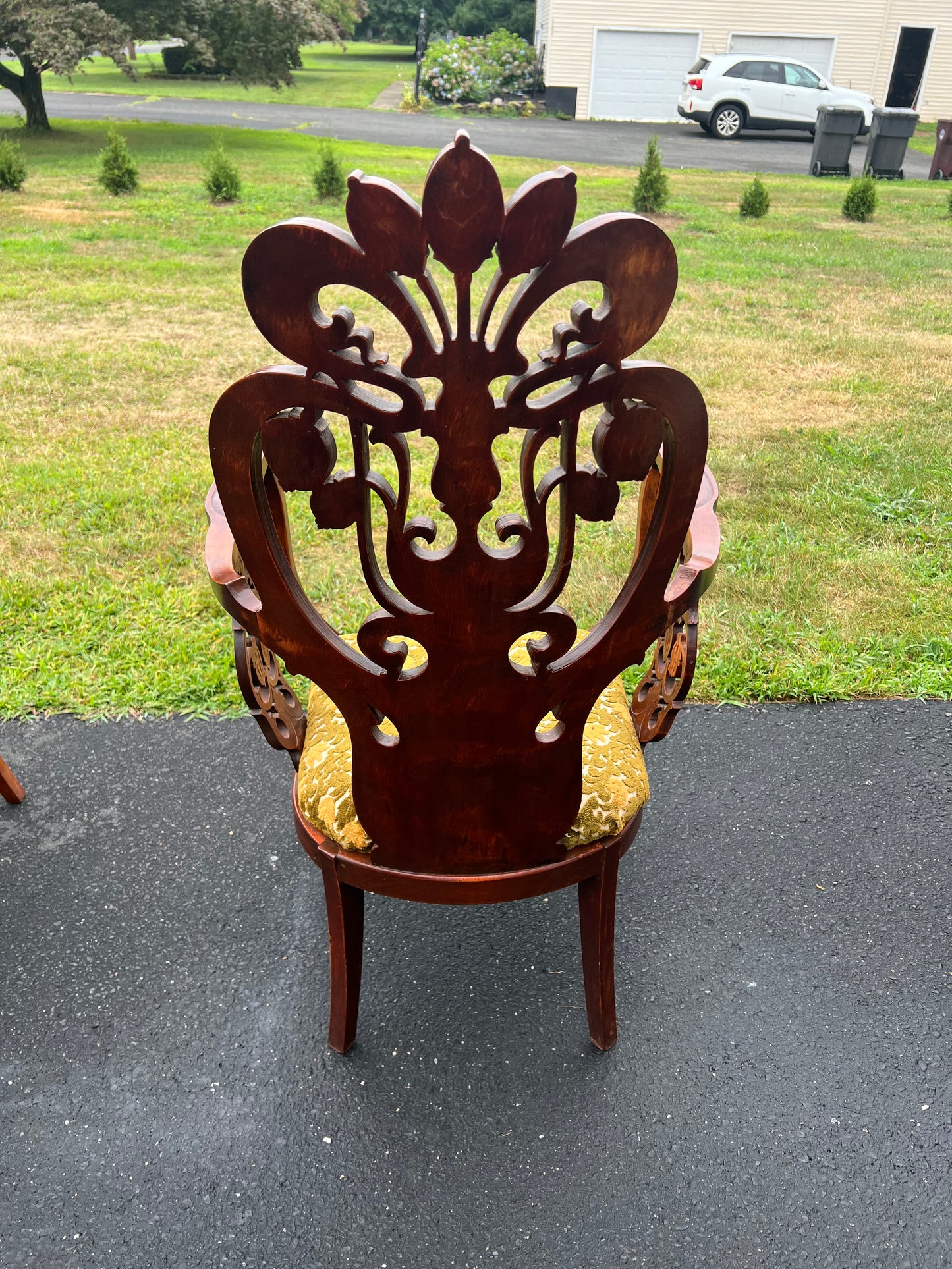 Antique His and Hers Matching Art Nouveau Parlor Chairs c. 1920